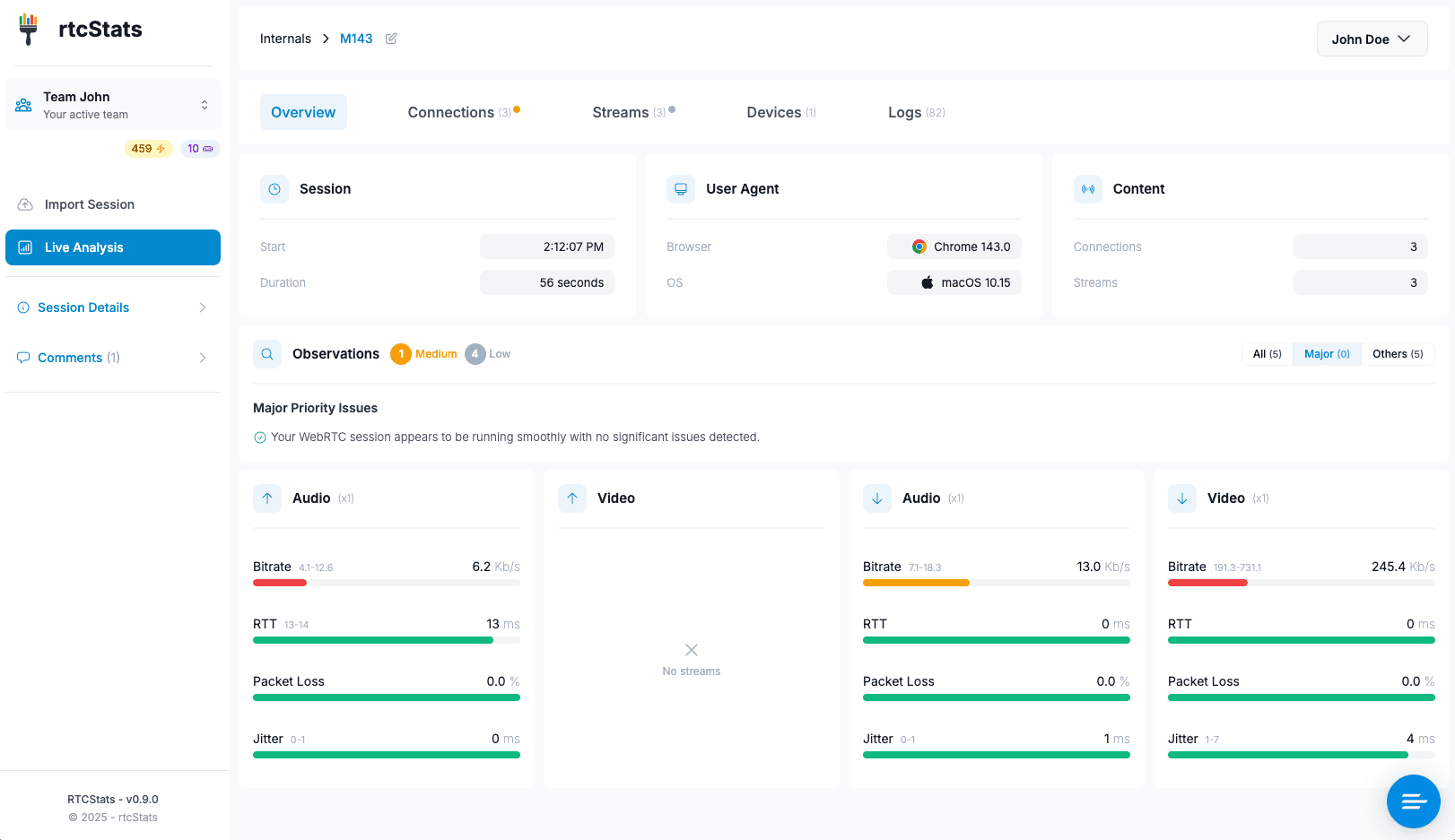 New Internals panes design