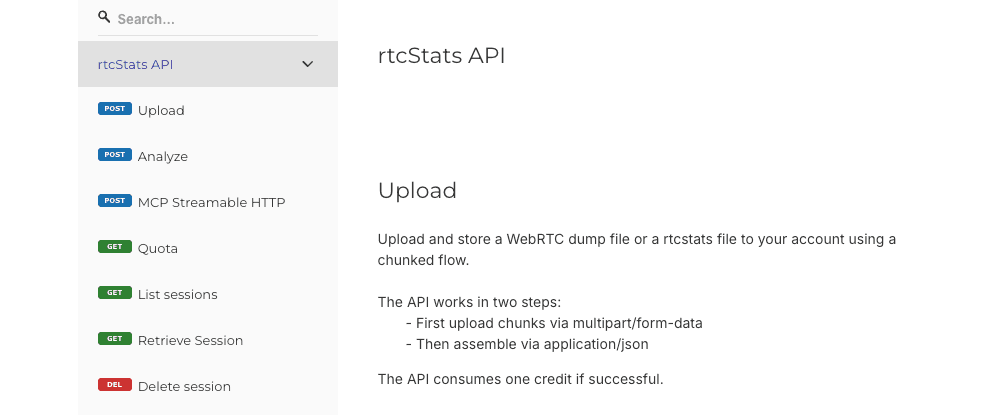 New RTCStats API Endpoints