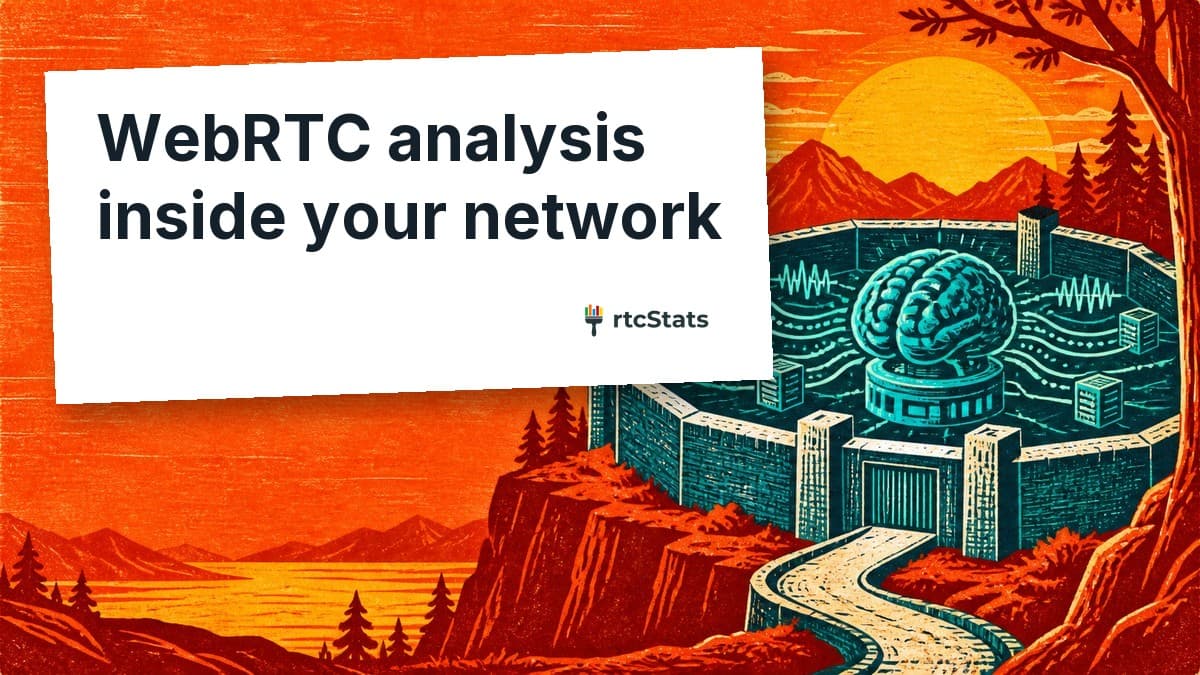 The rtcstats-enrichment server running inside a customer network, returning Experience Score and Observations without any dump leaving the perimeter.